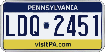 PA license plate LDQ2451