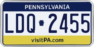 PA license plate LDQ2455