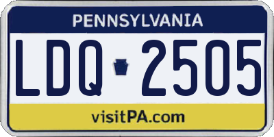 PA license plate LDQ2505