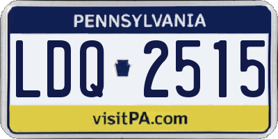 PA license plate LDQ2515