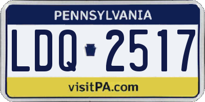 PA license plate LDQ2517