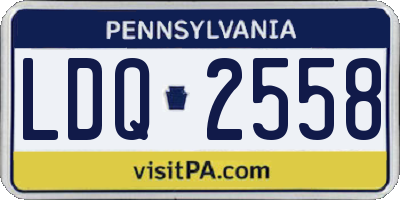 PA license plate LDQ2558