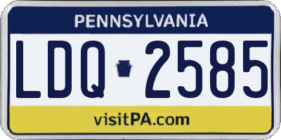 PA license plate LDQ2585