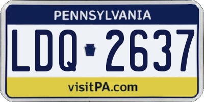 PA license plate LDQ2637