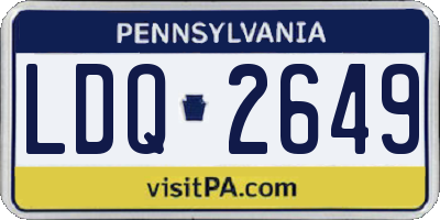 PA license plate LDQ2649