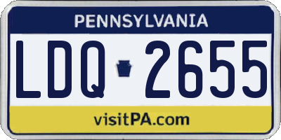 PA license plate LDQ2655