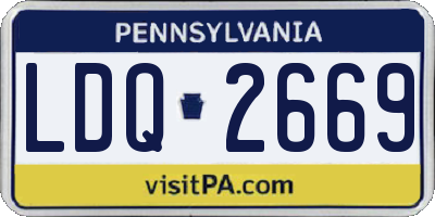 PA license plate LDQ2669