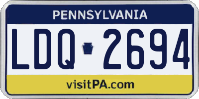 PA license plate LDQ2694