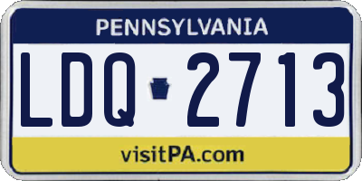 PA license plate LDQ2713