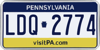 PA license plate LDQ2774