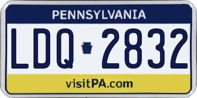 PA license plate LDQ2832