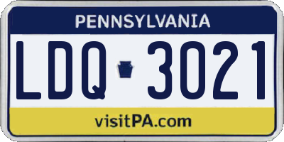 PA license plate LDQ3021
