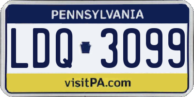 PA license plate LDQ3099