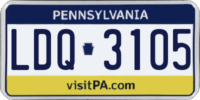 PA license plate LDQ3105