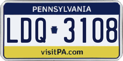 PA license plate LDQ3108