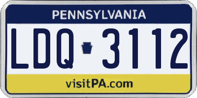 PA license plate LDQ3112