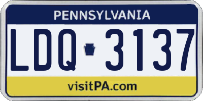 PA license plate LDQ3137