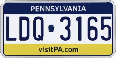 PA license plate LDQ3165