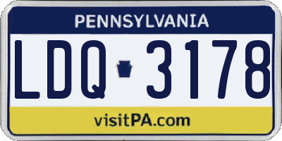 PA license plate LDQ3178