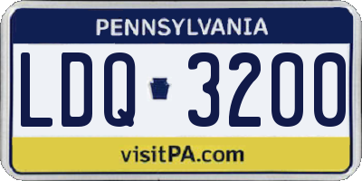 PA license plate LDQ3200