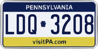 PA license plate LDQ3208
