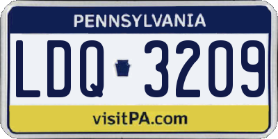 PA license plate LDQ3209