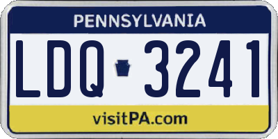PA license plate LDQ3241