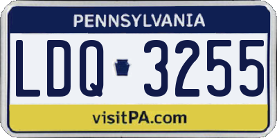 PA license plate LDQ3255