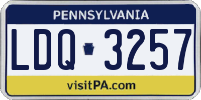 PA license plate LDQ3257