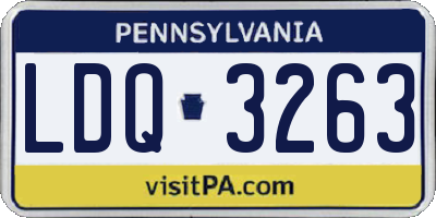PA license plate LDQ3263