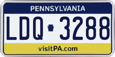 PA license plate LDQ3288
