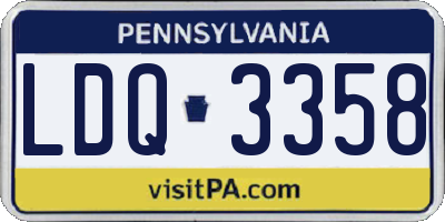 PA license plate LDQ3358