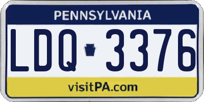 PA license plate LDQ3376