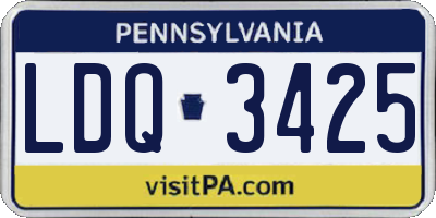 PA license plate LDQ3425