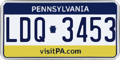PA license plate LDQ3453