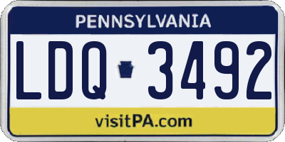 PA license plate LDQ3492