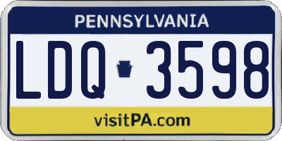 PA license plate LDQ3598
