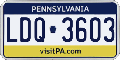 PA license plate LDQ3603