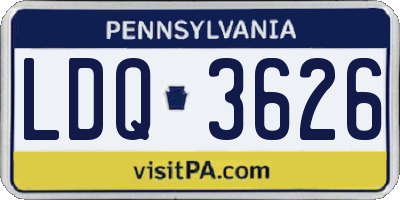 PA license plate LDQ3626