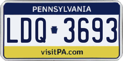 PA license plate LDQ3693