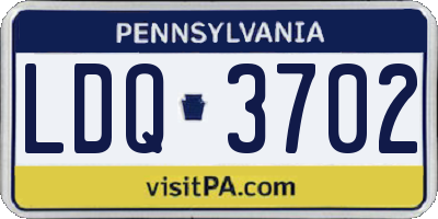 PA license plate LDQ3702