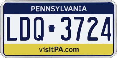 PA license plate LDQ3724