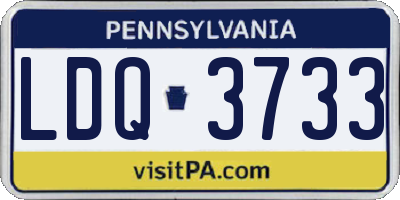 PA license plate LDQ3733