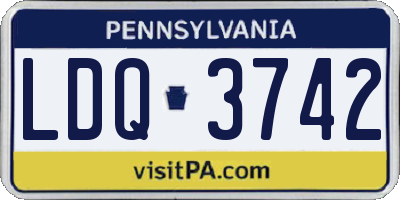 PA license plate LDQ3742