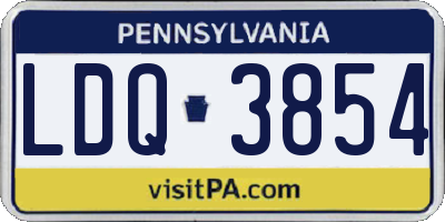 PA license plate LDQ3854