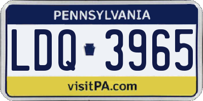 PA license plate LDQ3965