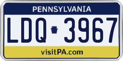 PA license plate LDQ3967