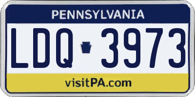 PA license plate LDQ3973