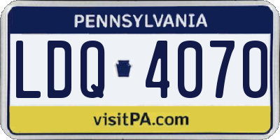 PA license plate LDQ4070