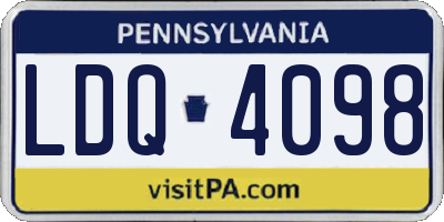 PA license plate LDQ4098